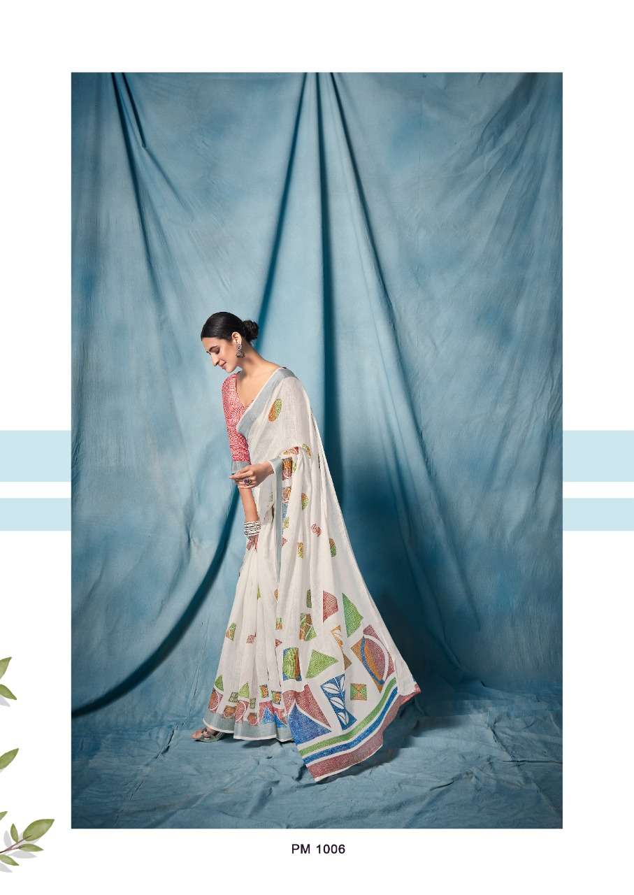 sr paloma pure linen saree white color special wholesale shop 