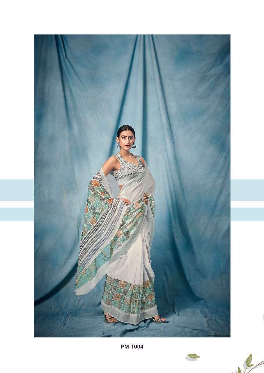 sr paloma pure linen saree white color special wholesale shop 