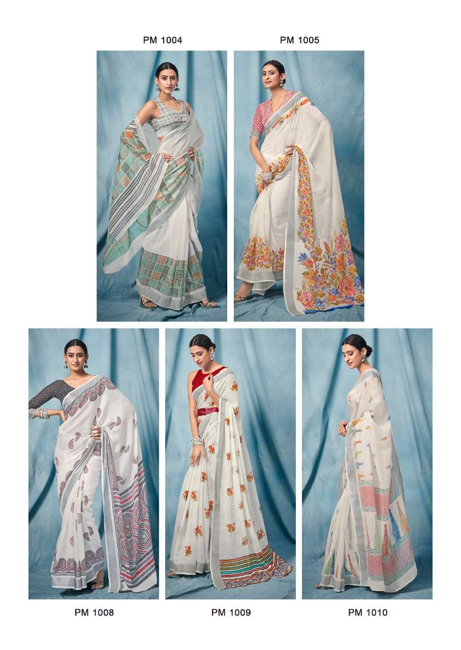 sr paloma pure linen saree white color special wholesale shop 