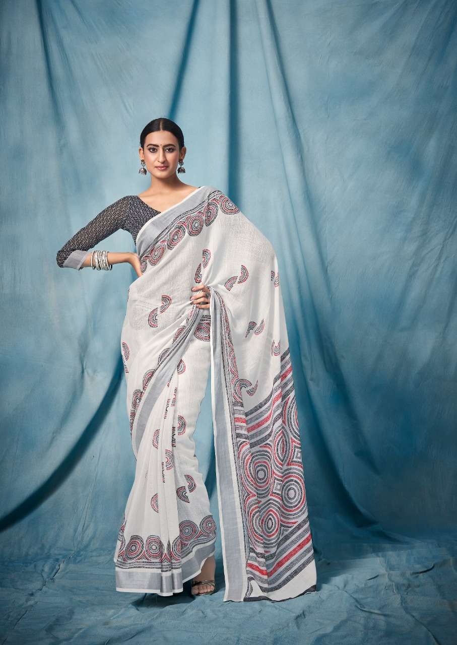 sr paloma pure linen saree white color special wholesale shop 