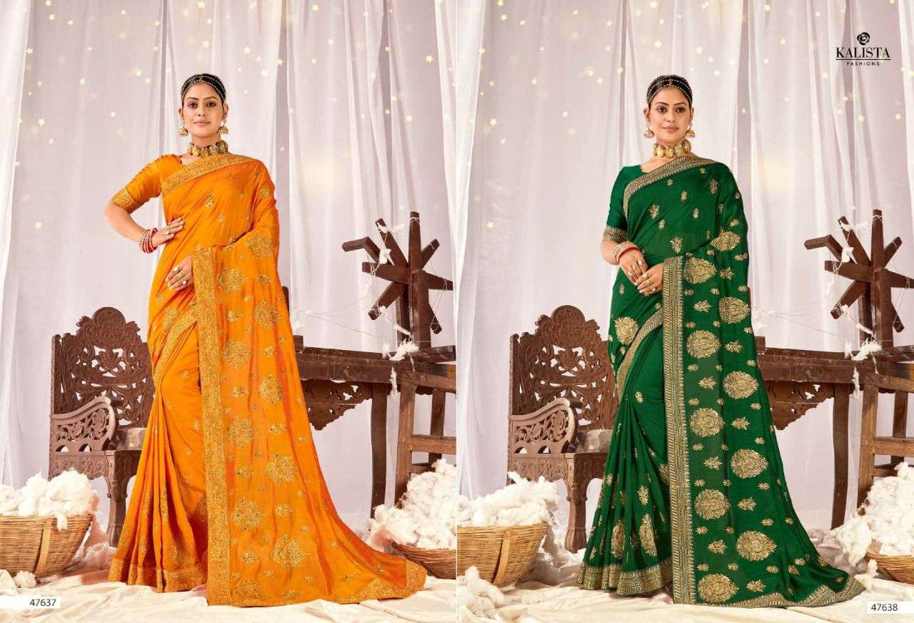 gulkand by kalista fashions embroidery vichitra fabrics sarees 