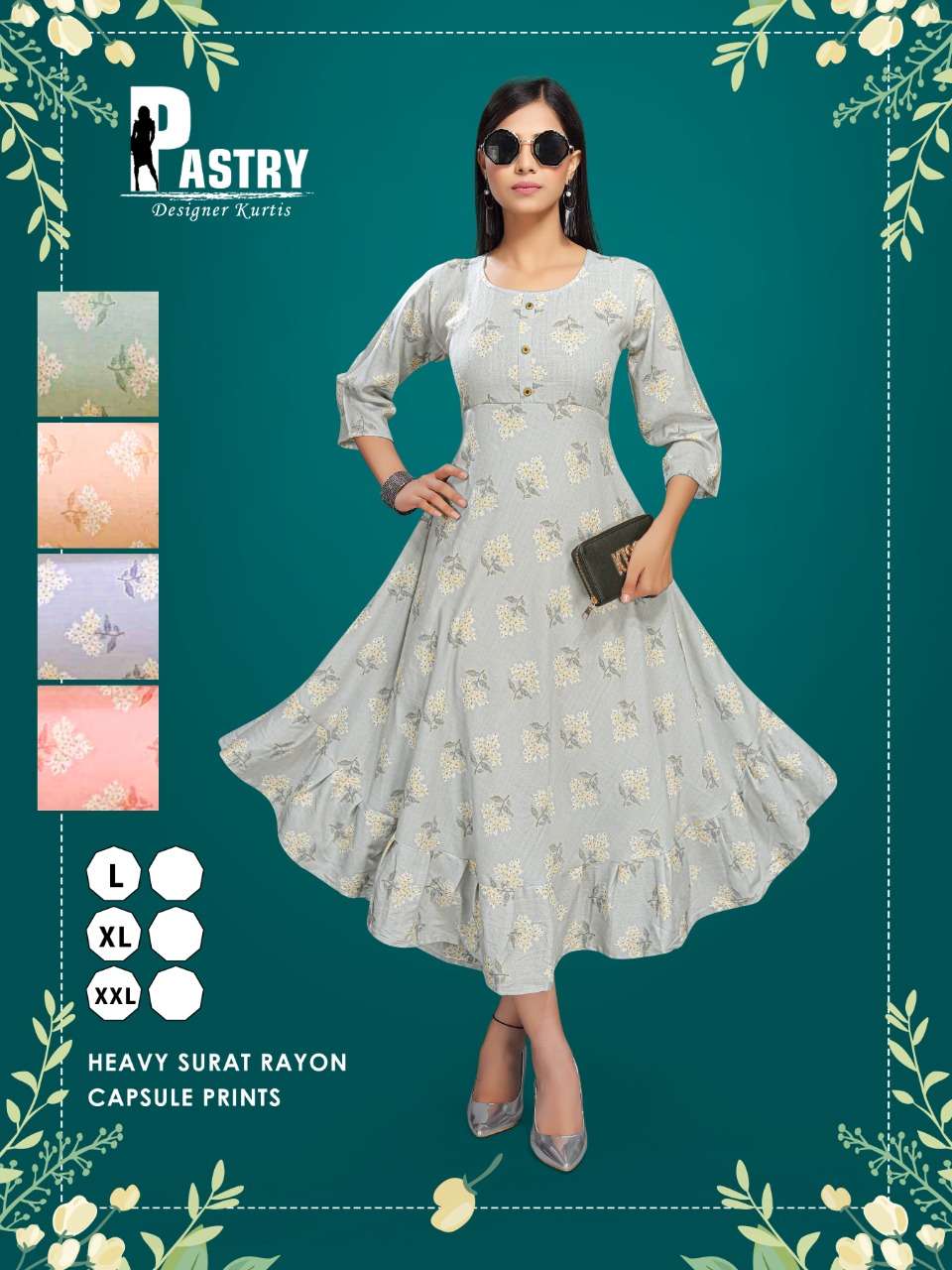 premnath pastry uref flair 4 color matching kurti set 