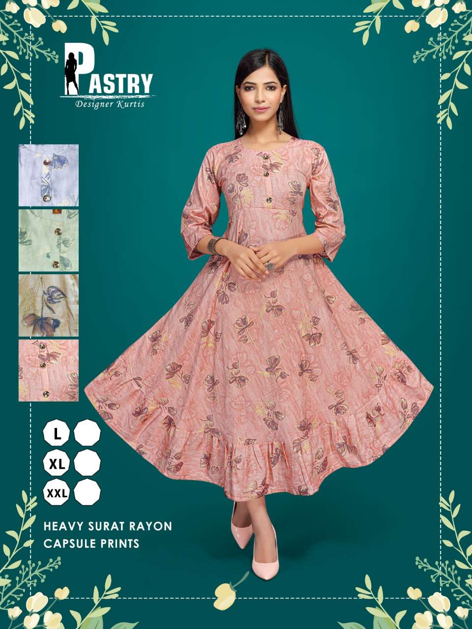 premnath pastry uref flair 4 color matching kurti set 
