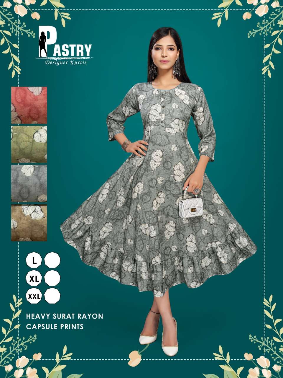premnath pastry uref flair 4 color matching kurti set 
