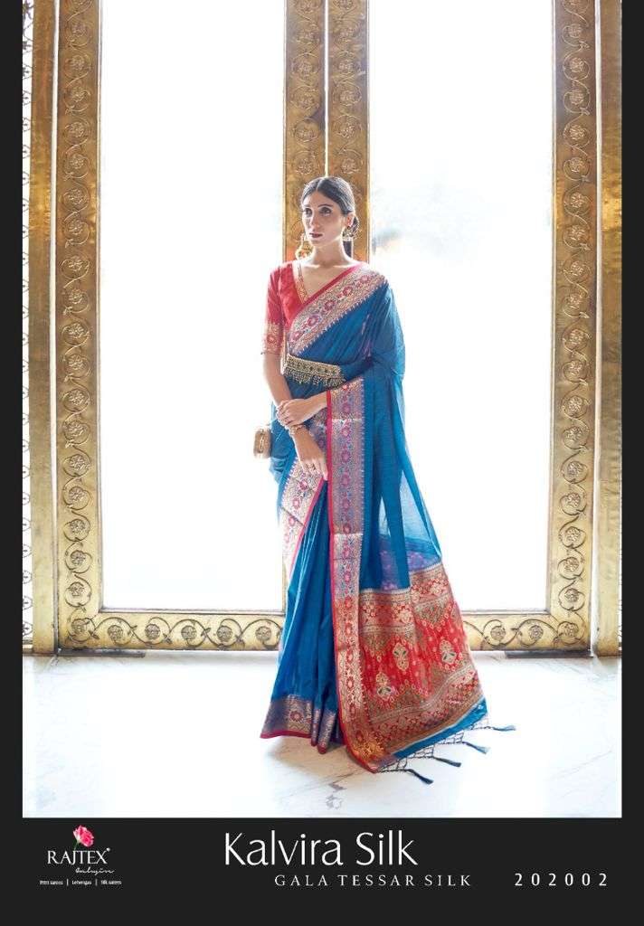 rajtex kalvira silk tusser silk sarees best rate for shop 