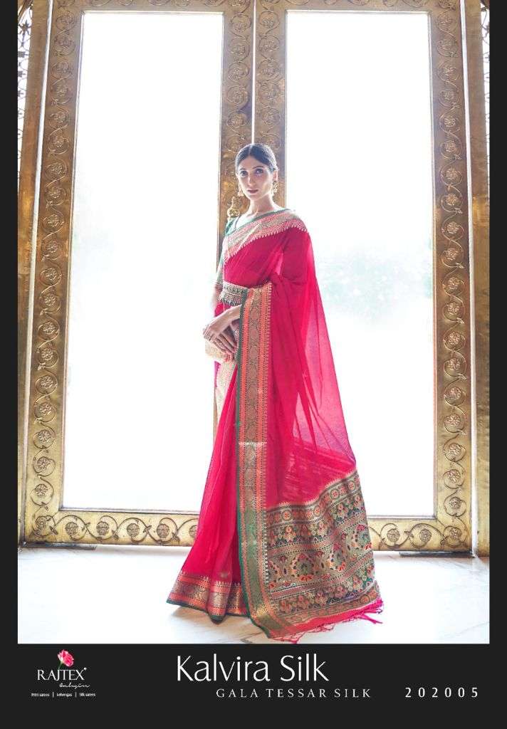 rajtex kalvira silk tusser silk sarees best rate for shop 