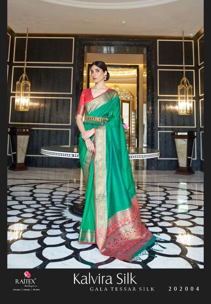 rajtex kalvira silk tusser silk sarees best rate for shop 