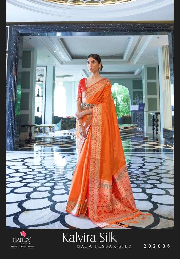 rajtex kalvira silk tusser silk sarees best rate for shop 