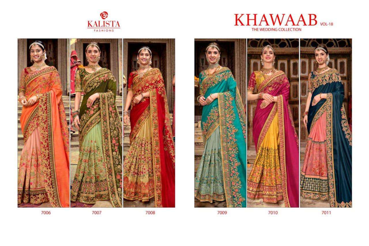 Kalista khwaab vol 18 glass organza designer sarees for festival