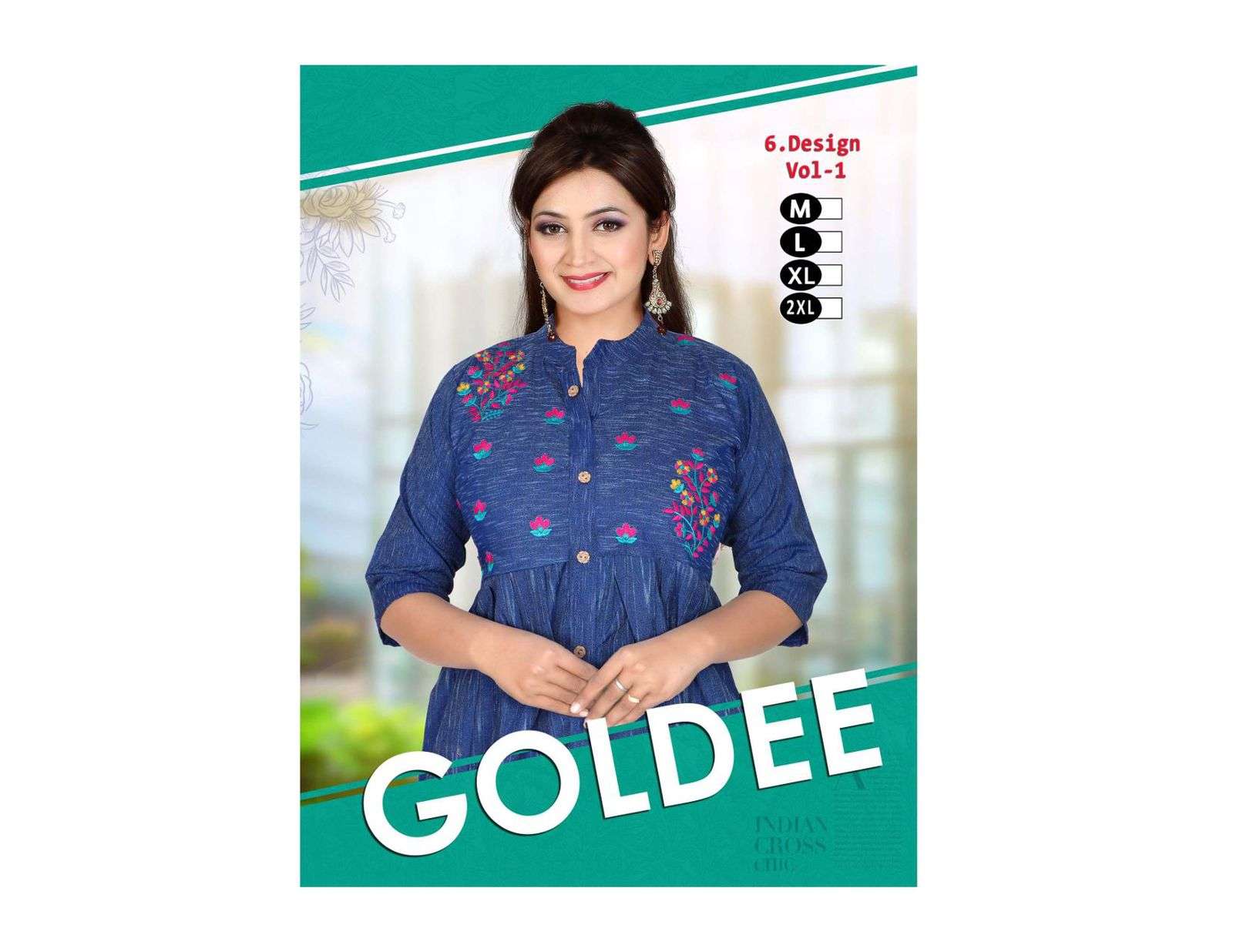 TRENDY GOLDEE (WITH PLAZO) HEAVY COTTON KURTI WITH WORK WITH RAYON PLAZO  CATALOG WHOLESALER BEST RATE