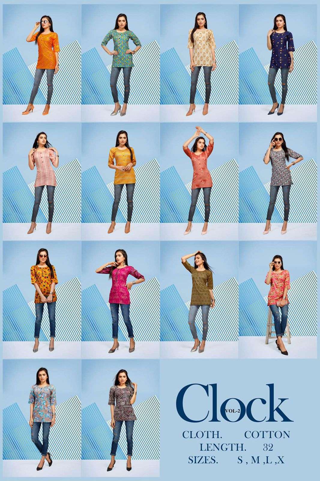 CLOCK VOL.2 BY BEAUTY QUEEN HEAVY COTTON SHORT TOP CATALOG WHOLESALER BEST RATE