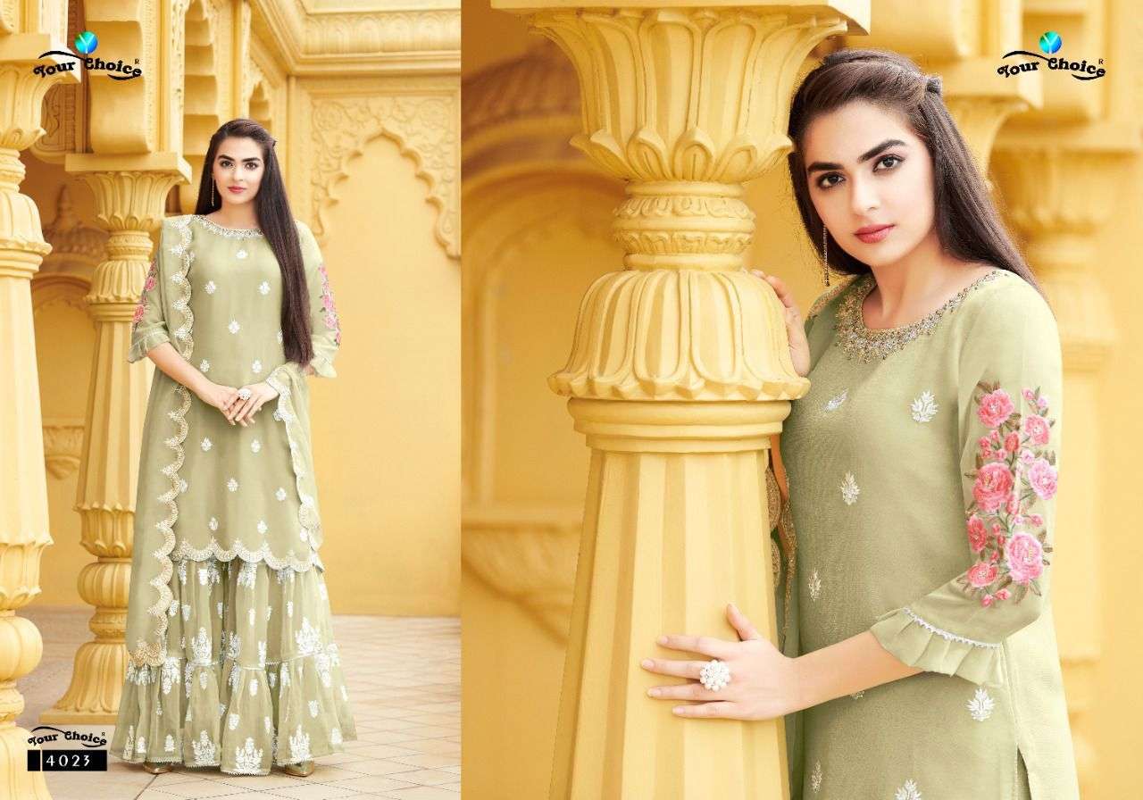 maxico by your choice pure georgette readymade free size pakistani garara suits