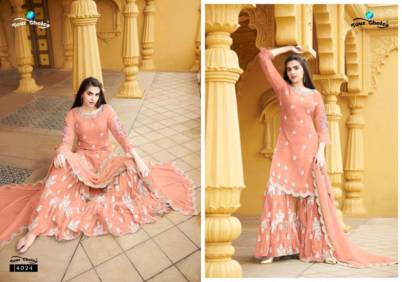 maxico by your choice pure georgette readymade free size pakistani garara suits