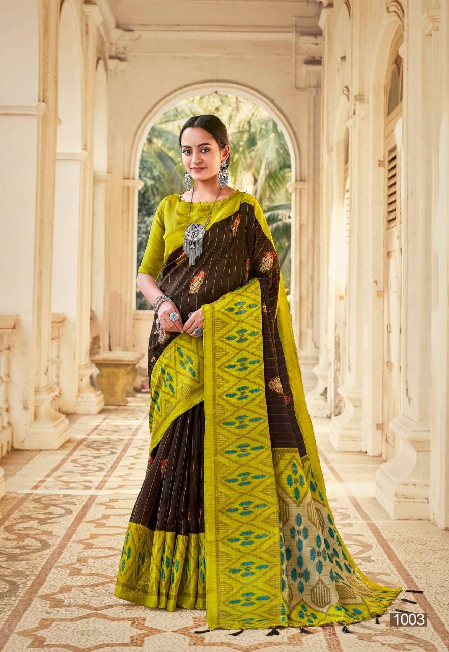 vinamra crystal silk vol 1 cotton zari simple saree look fancy