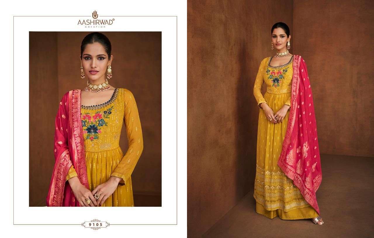 aashirwad noura georgette readymade free size plazzo suit wholesaler