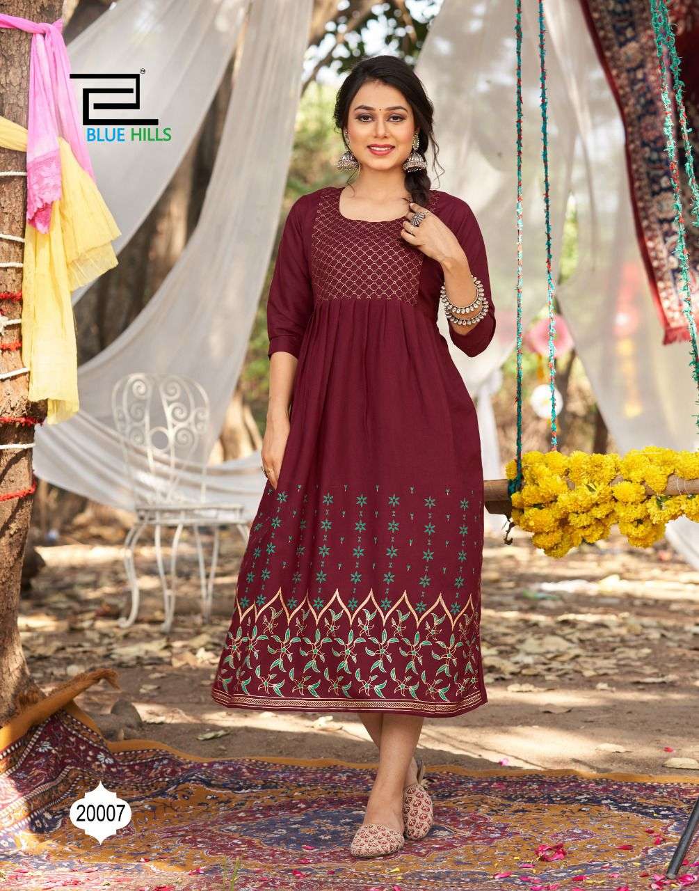 blue hills trend vol 20 simple kurti seller for wholesale shopee 