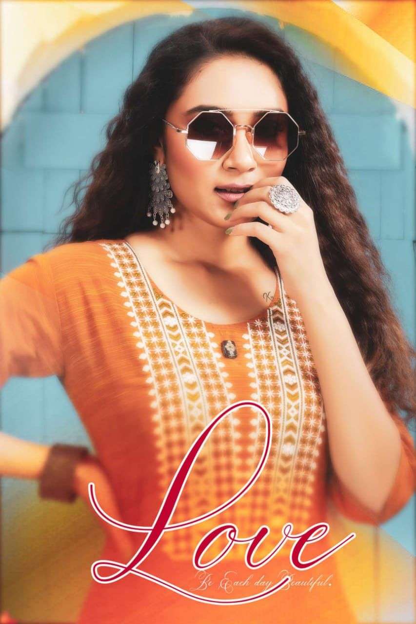 LOVE HEAVY CROSSING COTTON EMBROIDERY WORK KURTI CATALOG WHOLESALER BEST RATE
