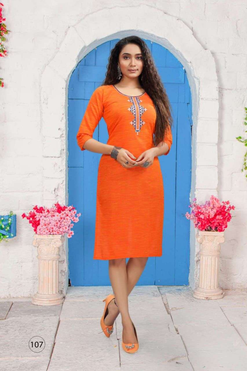 LOVE HEAVY CROSSING COTTON EMBROIDERY WORK KURTI CATALOG WHOLESALER BEST RATE