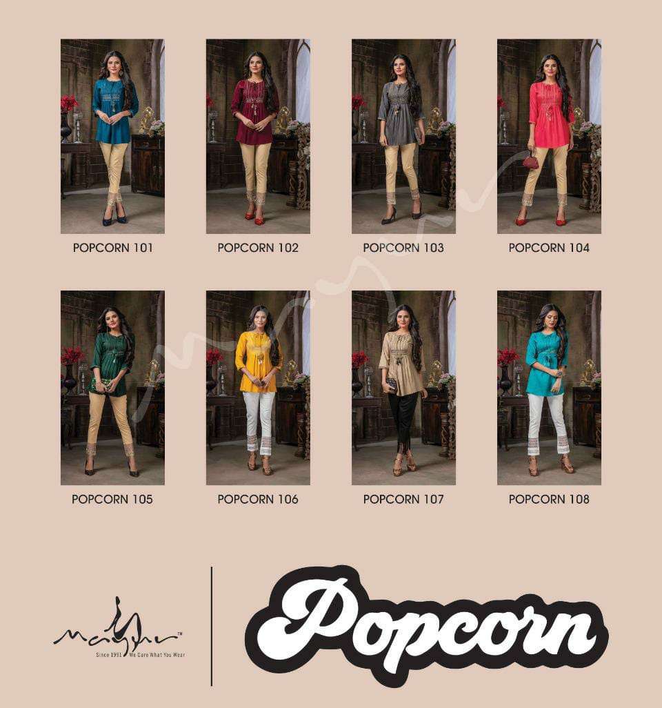 mayur popcorn fancy rayon short top in surat