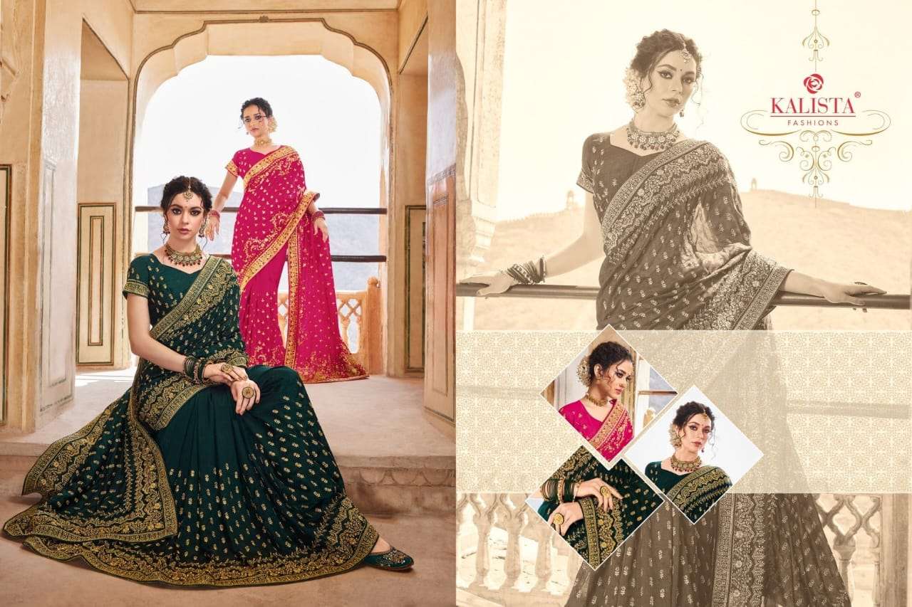 virasat gold vol 3 by kalista vichitra silk embroidery fancy sarees