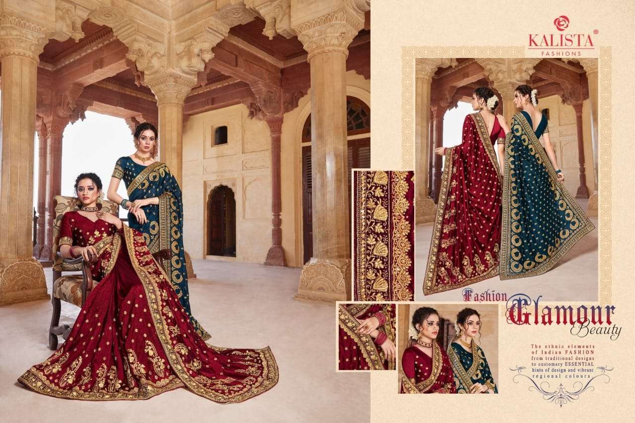 virasat gold vol 3 by kalista vichitra silk embroidery fancy sarees
