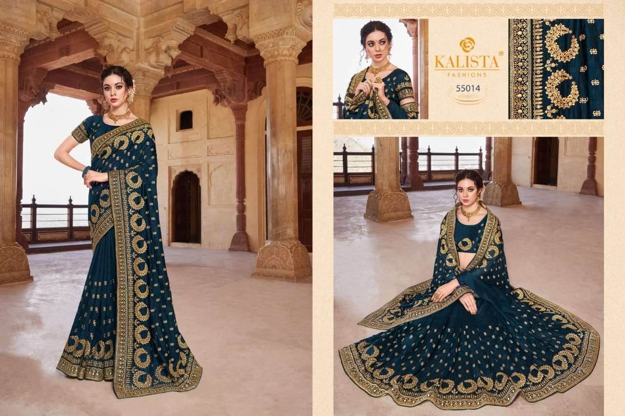 virasat gold vol 3 by kalista vichitra silk embroidery fancy sarees