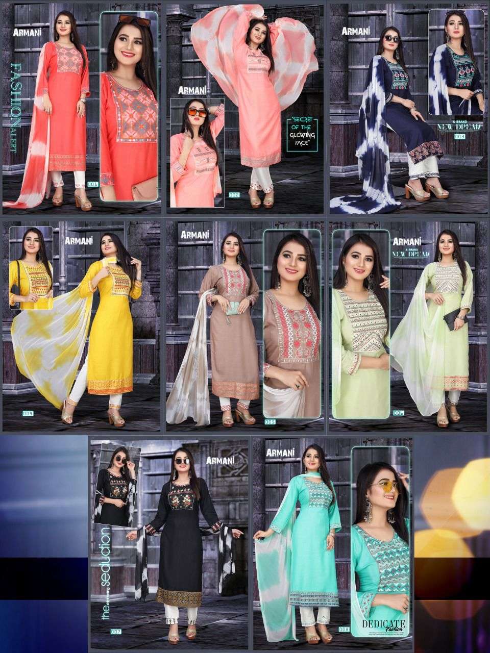 AAGYA Armani Pant Vol.1 HEAVY RAYON SLUB Block Work Patta and Heavy Embroiered Galla Work with Screen Block Work Patta and Embroidery patta in pant READYMADE SUIT CATALOG WHOLESALER BEST RATE