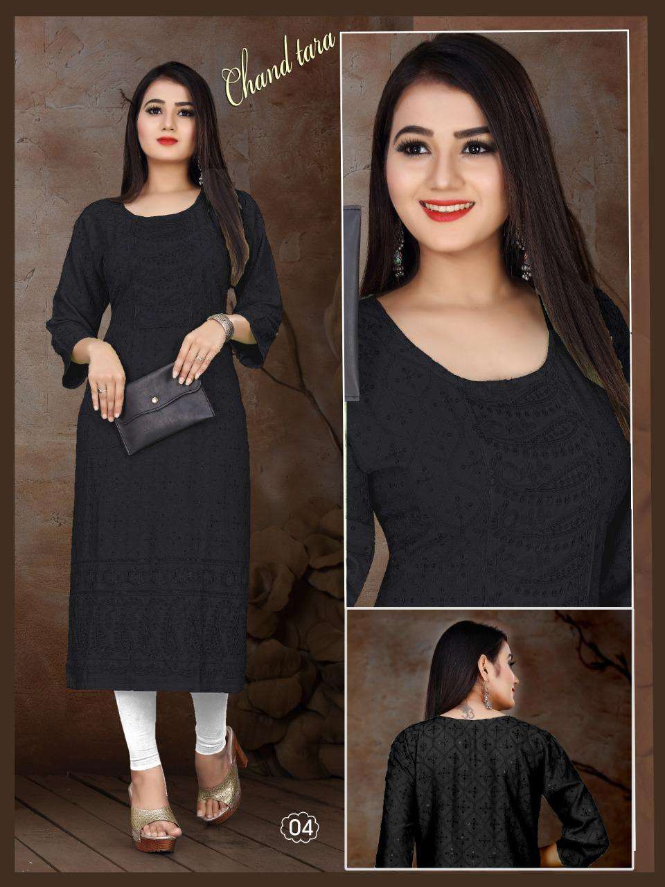 AAGYA Chand Tara HEAVY Sifli Sequence Rayon Front Back Sequence Work KURTI CATALOG WHOLESALER BEST RATE