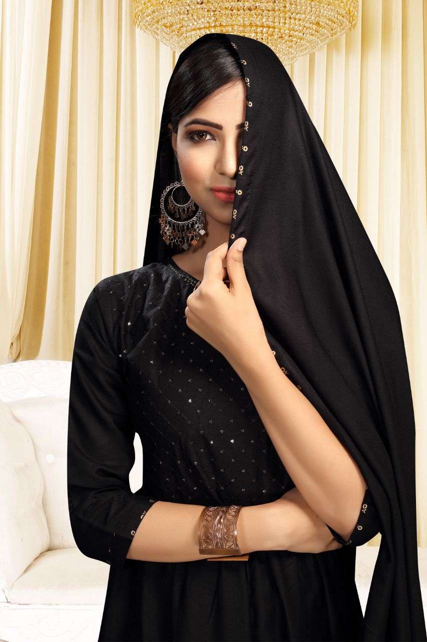 CRYSTAL HEAVY RAYON WORK AND FOIL PRINT WITH DUPATTA KURTI CATALOG WHOLESALER BEST RATE