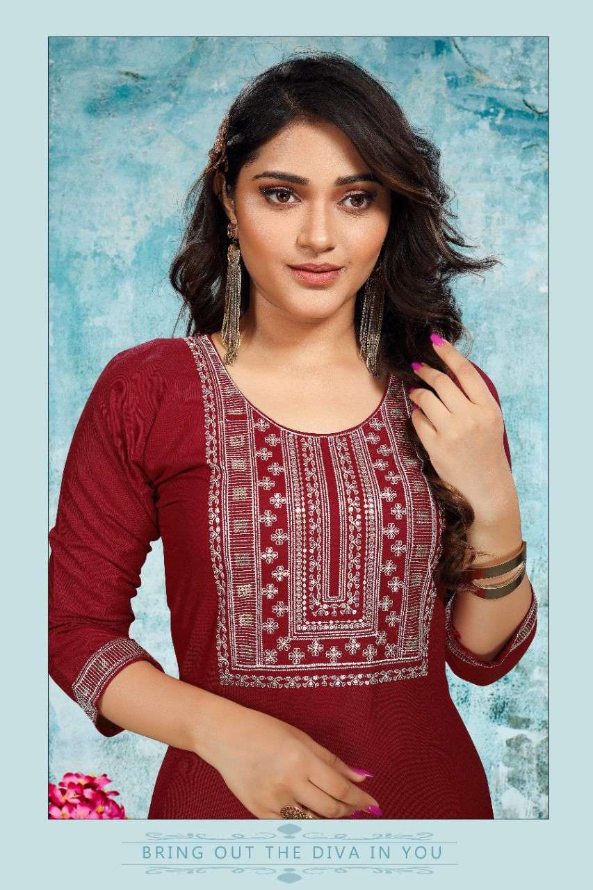 MASTANI HEAVY RAYON SEQUENCE WORK KURTI PLAZOO SET CATALOG WHOLESALER BEST RATE