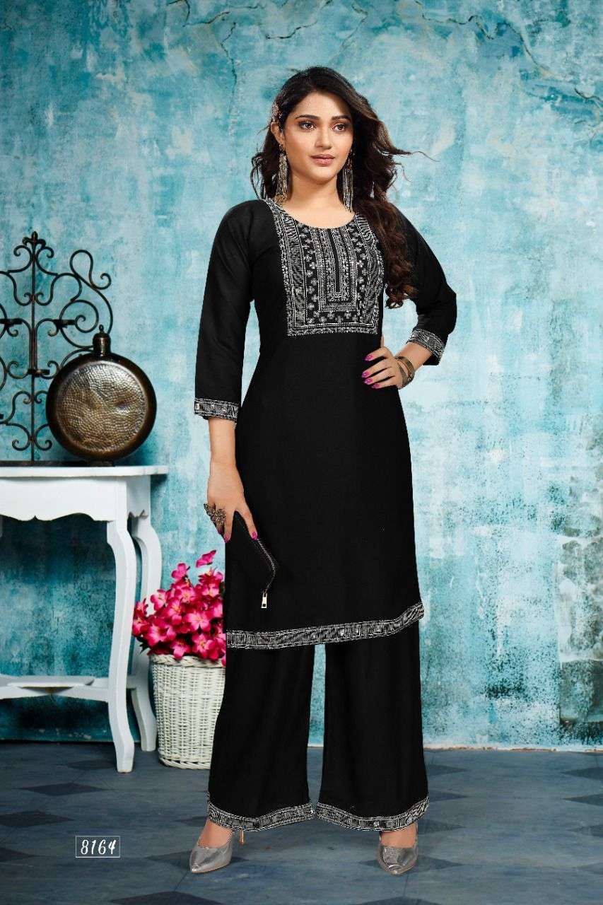MASTANI HEAVY RAYON SEQUENCE WORK KURTI PLAZOO SET CATALOG WHOLESALER BEST RATE