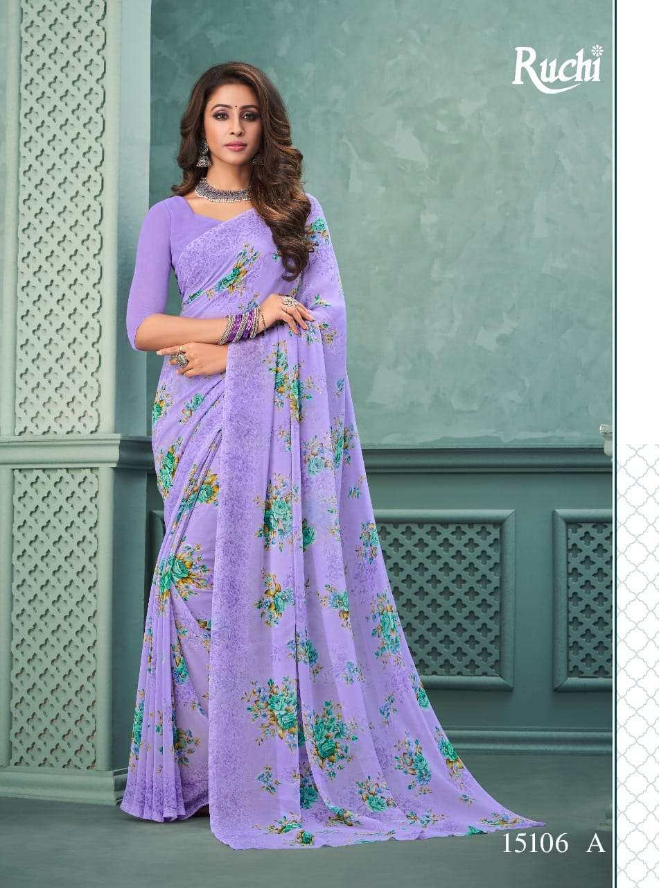 ruchi sarees vicyory pure georgette printed sarees catalogue