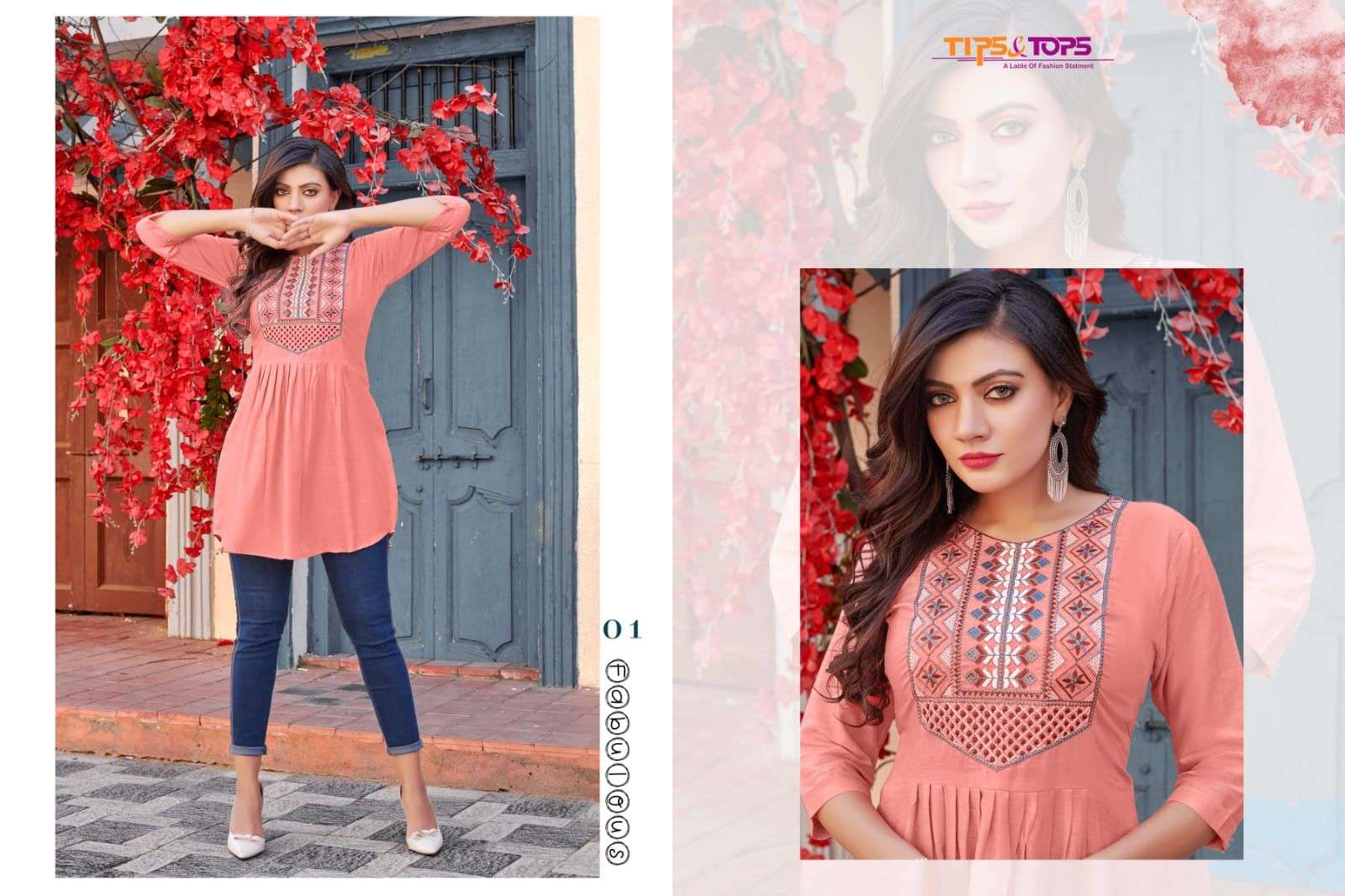 TIPS & TOPS Bubbly Vol 05 Heavy Reyon Slub  Embroidery WORK Fancy Western Shorty with Extraordinary Patterns TOP CATALOG WHOLESALER BEST RATE