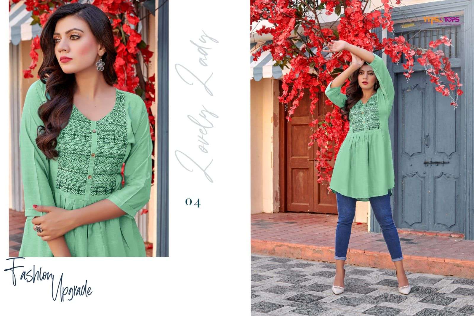 TIPS & TOPS Bubbly Vol 05 Heavy Reyon Slub  Embroidery WORK Fancy Western Shorty with Extraordinary Patterns TOP CATALOG WHOLESALER BEST RATE