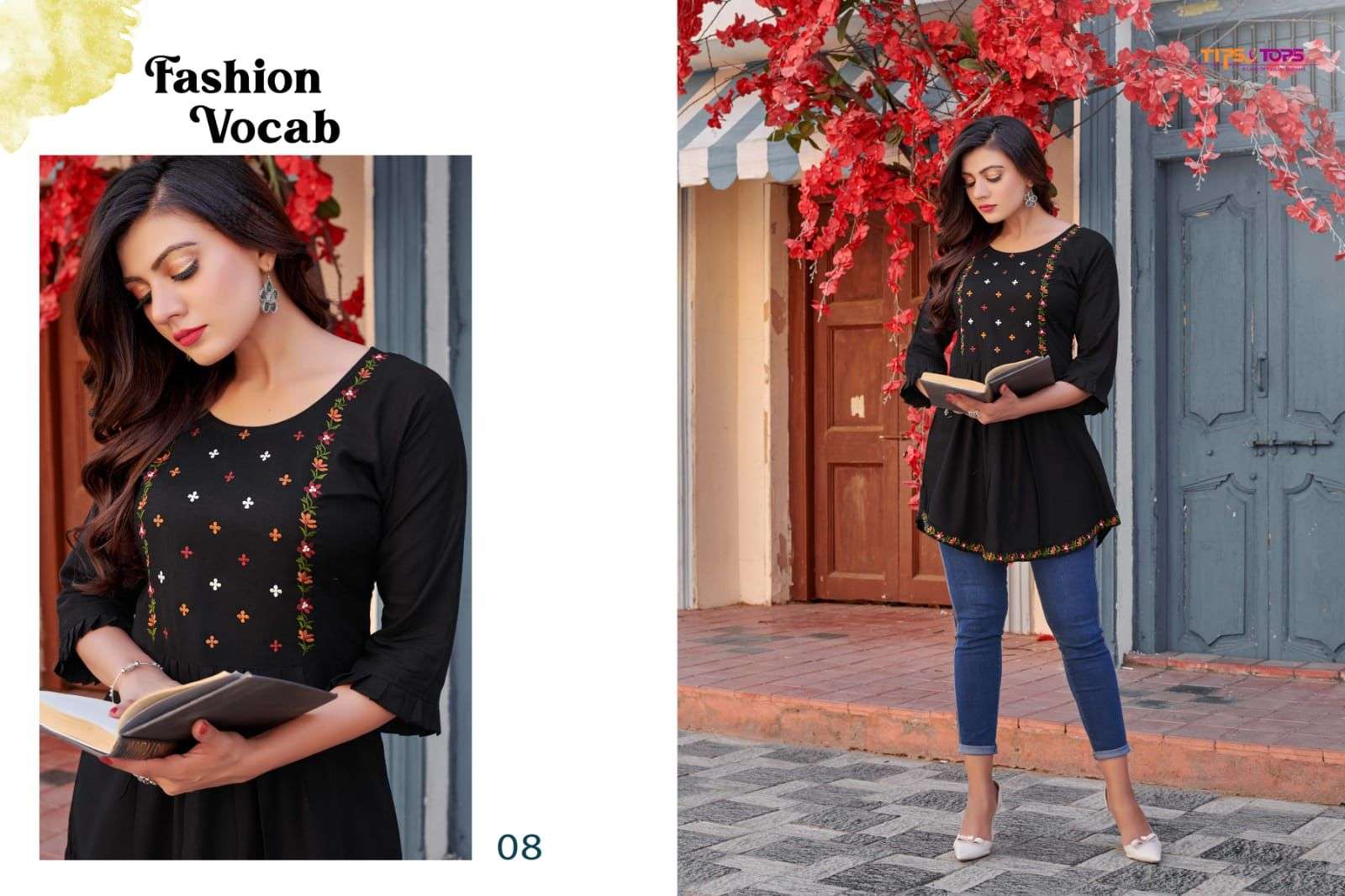 TIPS & TOPS Bubbly Vol 05 Heavy Reyon Slub  Embroidery WORK Fancy Western Shorty with Extraordinary Patterns TOP CATALOG WHOLESALER BEST RATE