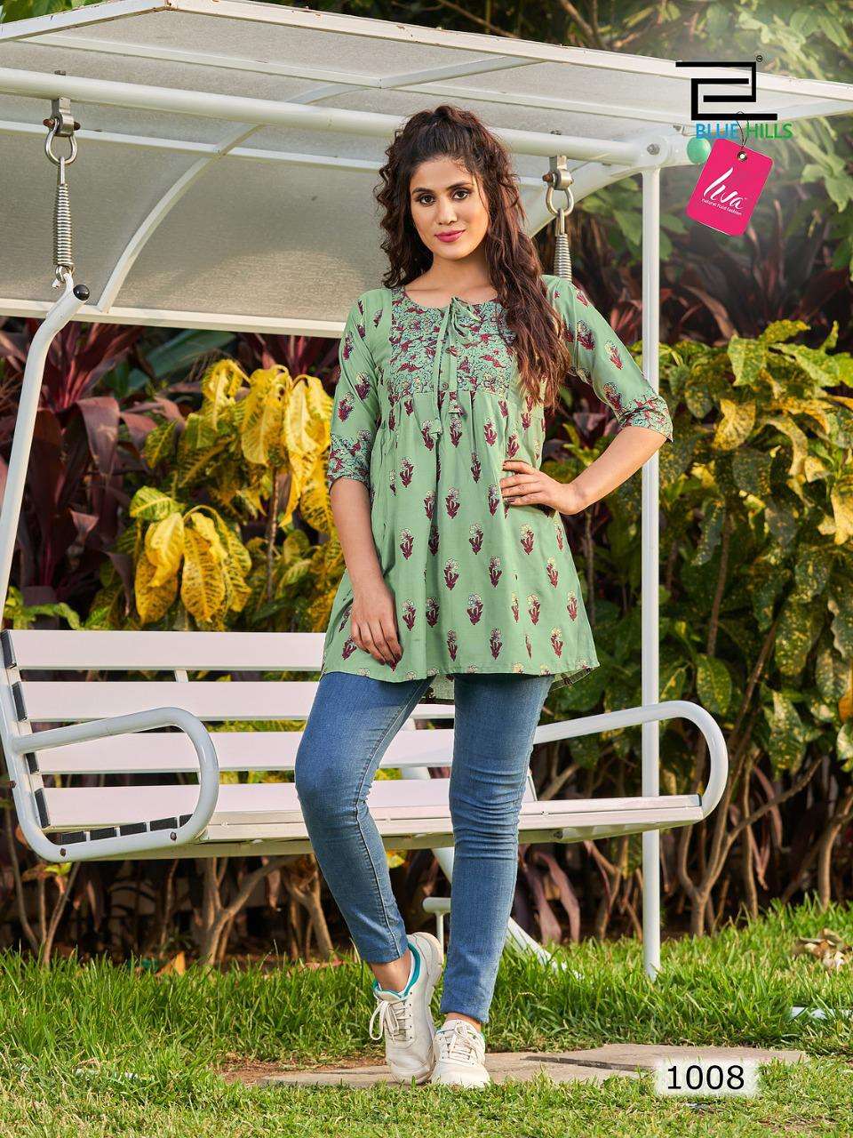 blue hills titanic rayon short kurtis best quality products 