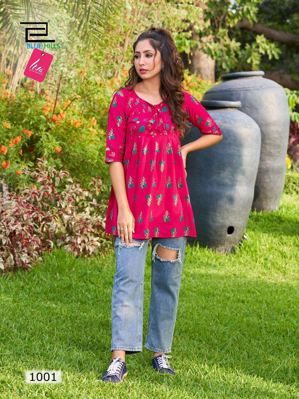 blue hills titanic rayon short kurtis best quality products 