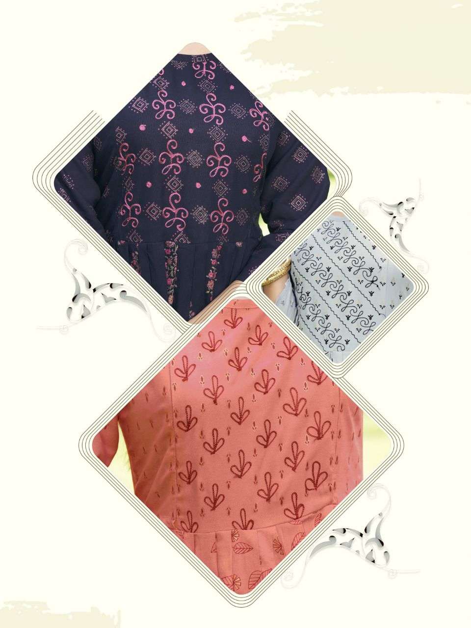 LIPIKA7 HEAVY RAYON THREAD WORK IN TOP With a combination of THREAD WORK AND PRINTS KURTI CATALOG WHOLELSALER BEST RATE