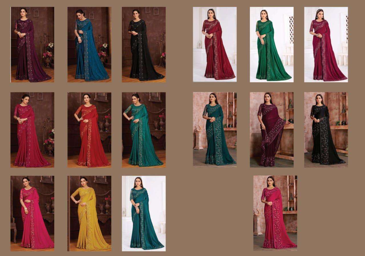 mehak sarees monaco 428-431 design colors wedding party wear sarees 