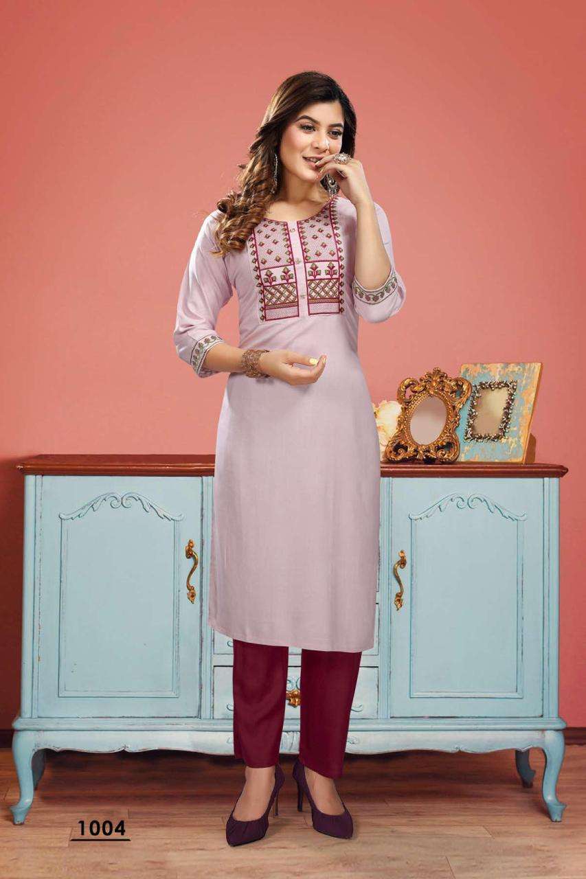 NEW PEARS HEAVY RAYON WITH EMBROIDERY WORK TOP WITH PANT CATALOG WHOLESALER BEST RATE