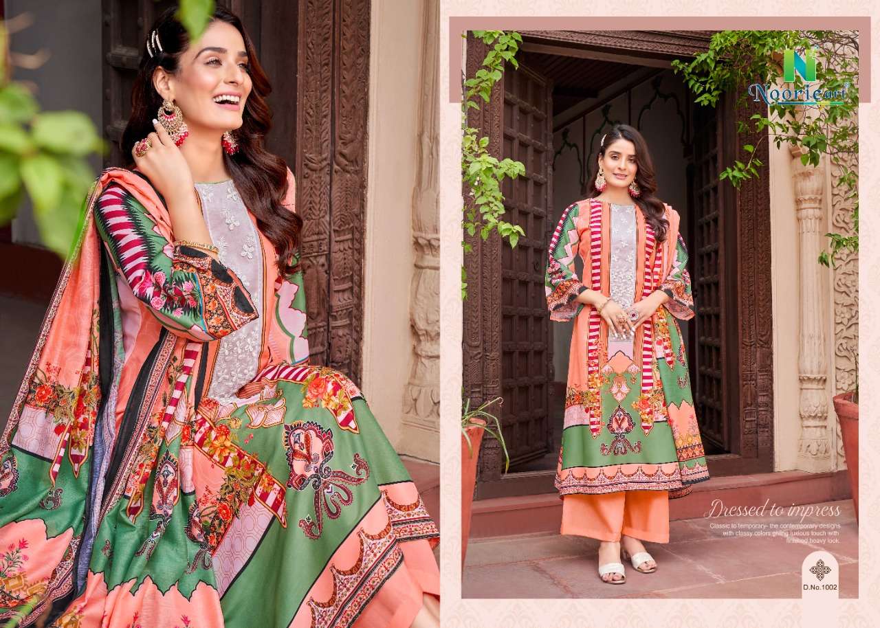 noorie art noor e ishq jam satin dress catalog 