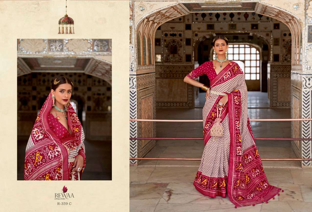 rewaa patrani 357-359 design colors patola silk sarees exports 
