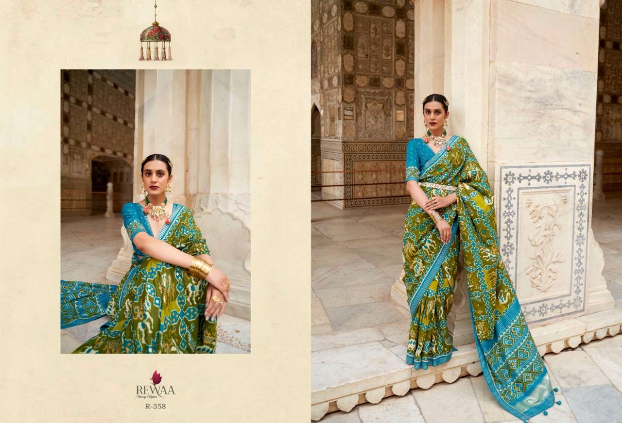rewaa patrani 357-359 design colors patola silk sarees exports 
