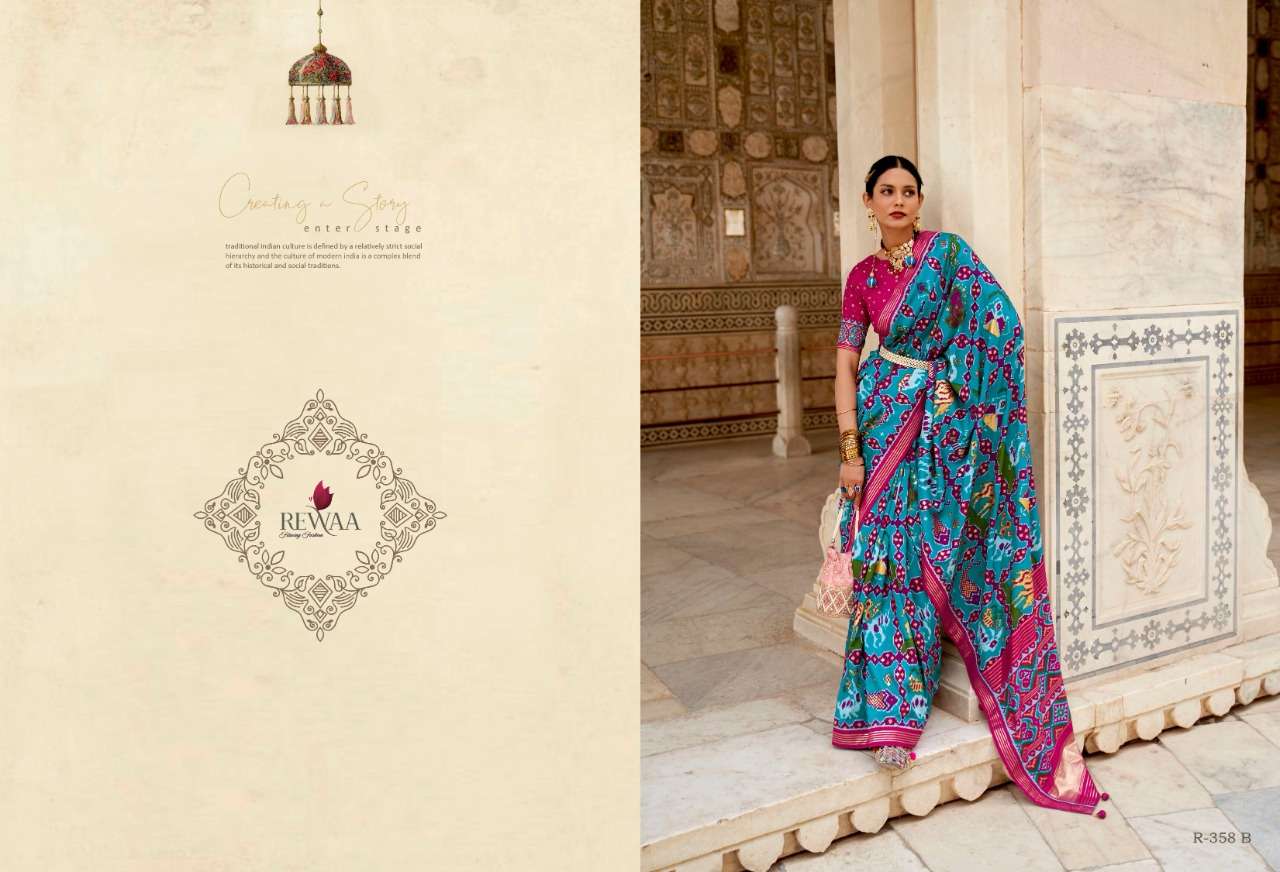 rewaa patrani 357-359 design colors patola silk sarees exports 
