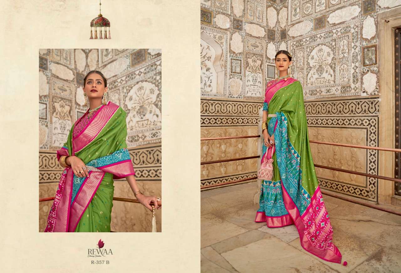 rewaa patrani 357-359 design colors patola silk sarees exports 