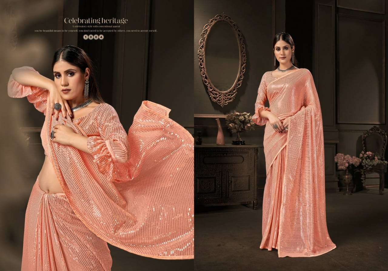 saroj chitchor vol 3 georgette with sequence work saree wholesaler