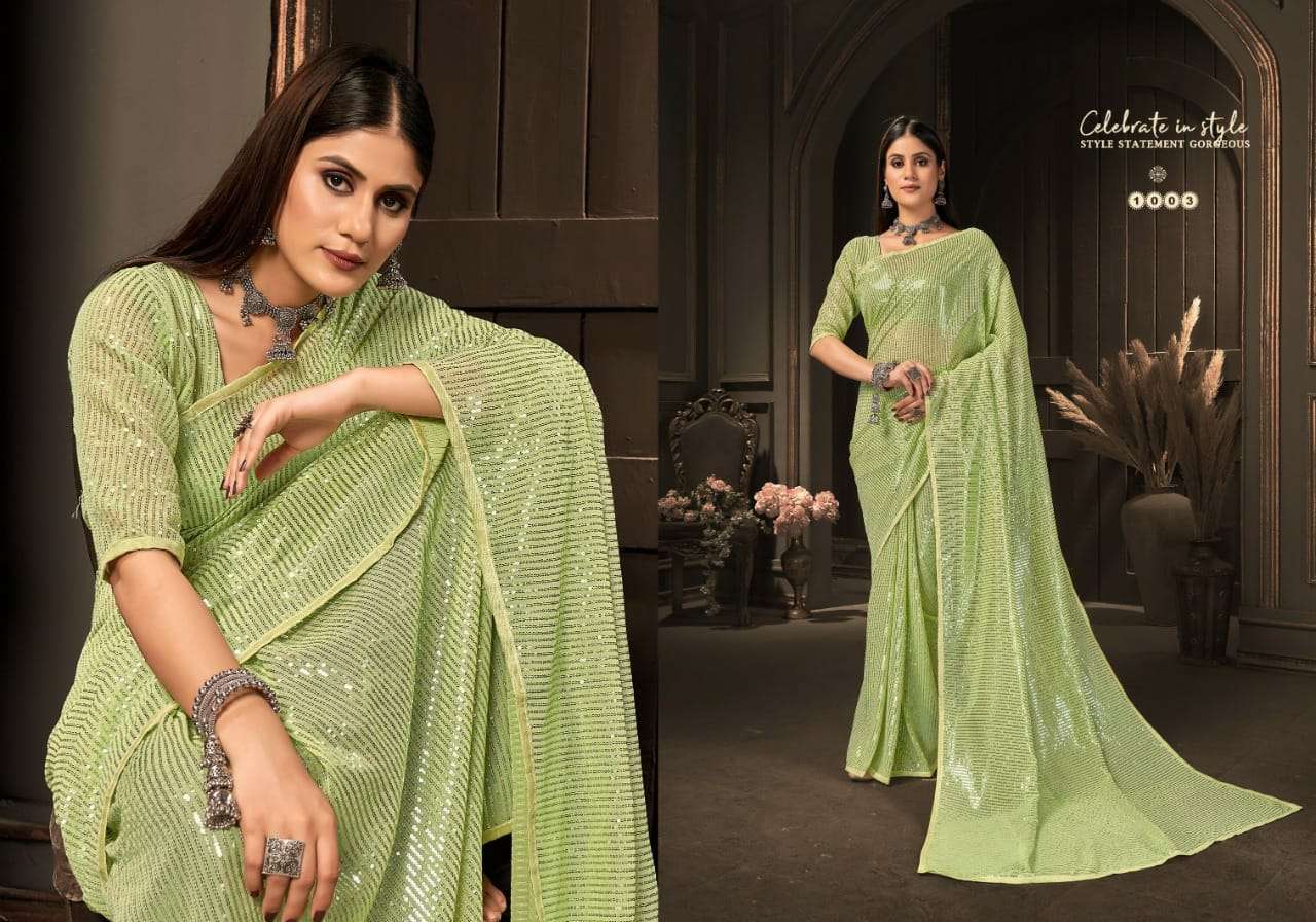 saroj chitchor vol 3 georgette with sequence work saree wholesaler