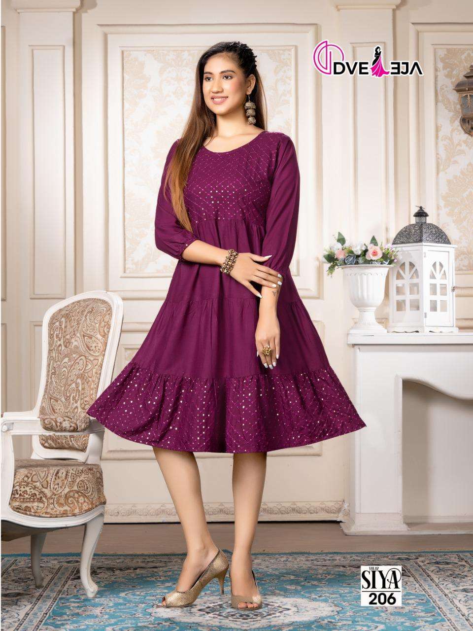 SIYA-2 HEAVY REYON HEAVY SEQUENCE WORK IN CHOLI & DAMAN KURTI CATALOG WHOLESALER BEST RATE