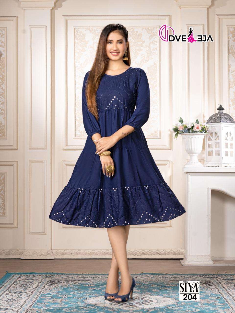 SIYA-2 HEAVY REYON HEAVY SEQUENCE WORK IN CHOLI & DAMAN KURTI CATALOG WHOLESALER BEST RATE