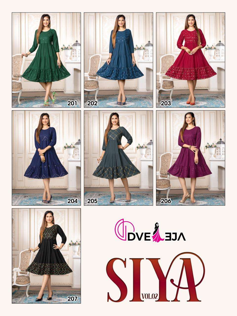 SIYA-2 HEAVY REYON HEAVY SEQUENCE WORK IN CHOLI & DAMAN KURTI CATALOG WHOLESALER BEST RATE